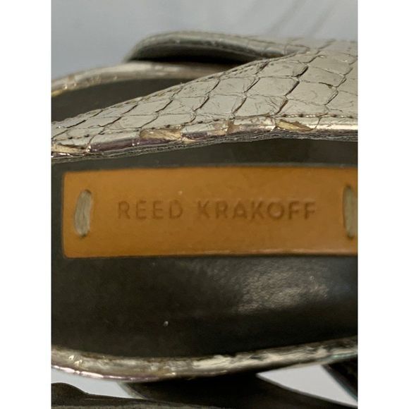 Womens Reed Krakoff Slingback Stiletto High Heel Size 38 EU 7.5 US Metalic 6064 - Picture 8 of 14